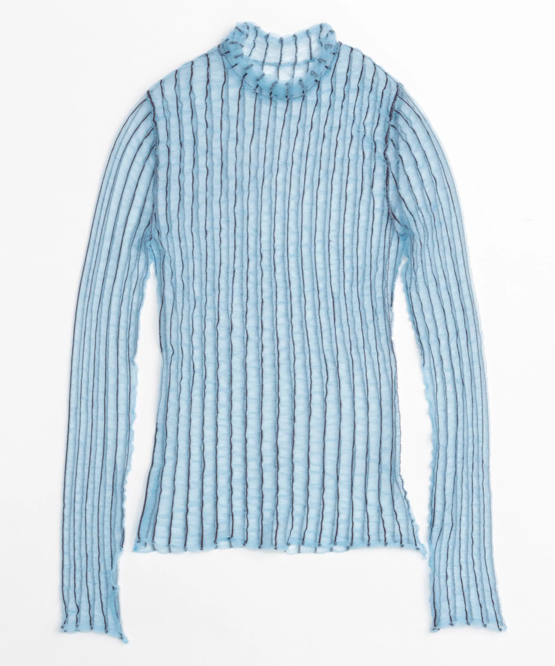 【SALE】Shirring Stripe Sheer Knitwear