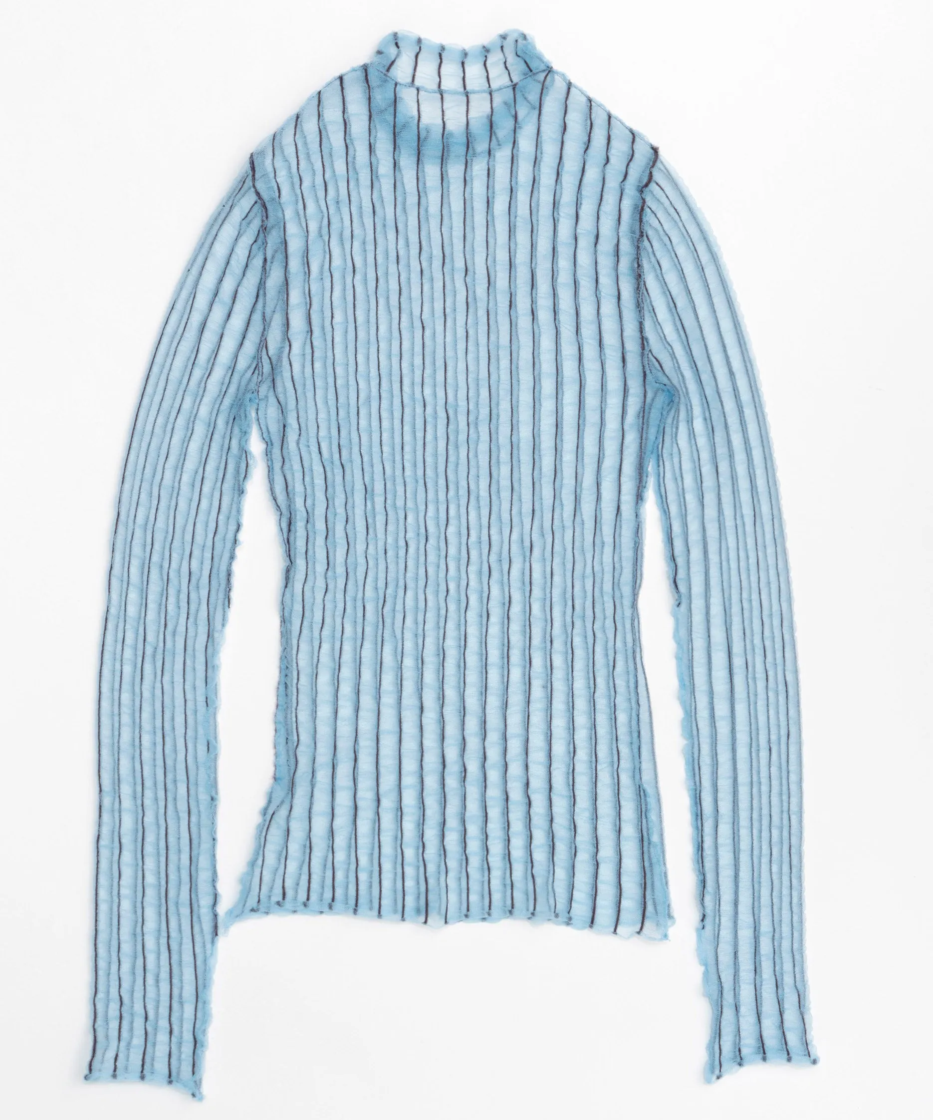 【SALE】Shirring Stripe Sheer Knitwear