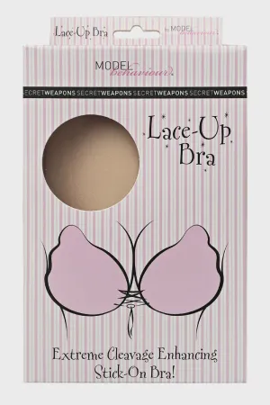 Secret Weapons / Lace Up Stick on Bra Nude