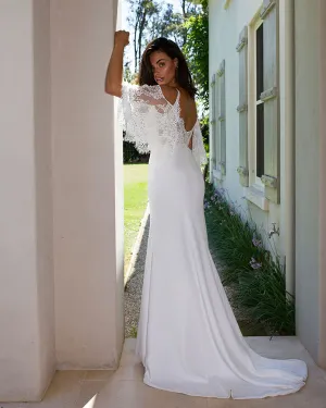Sexy Mermaid Lace Wedding Dresses with Detachable Bolero 2018 Beach Wedding Gowns New Style