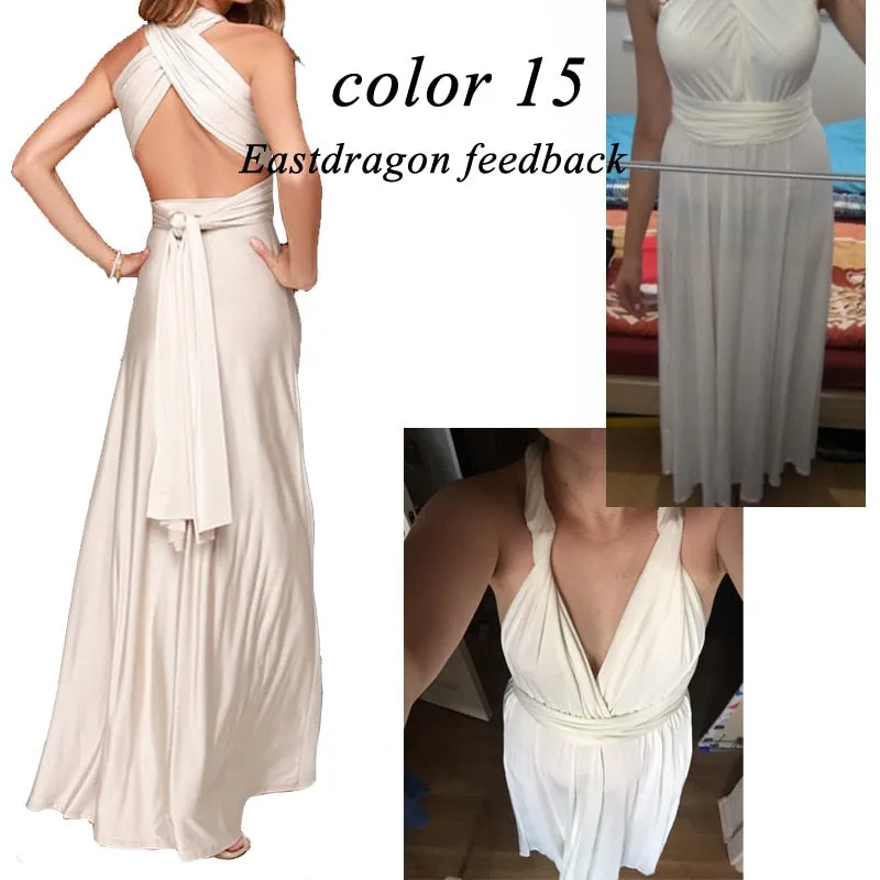 Sexy Women Multiway Wrap Convertible Boho Maxi Club Red Dress Bandage Long Dress Party Bridesmaids