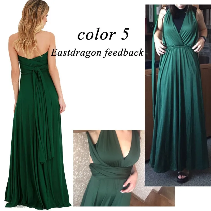 Sexy Women Multiway Wrap Convertible Boho Maxi Club Red Dress Bandage Long Dress Party Bridesmaids