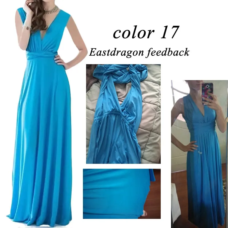 Sexy Women Multiway Wrap Convertible Boho Maxi Club Red Dress Bandage Long Dress Party Bridesmaids