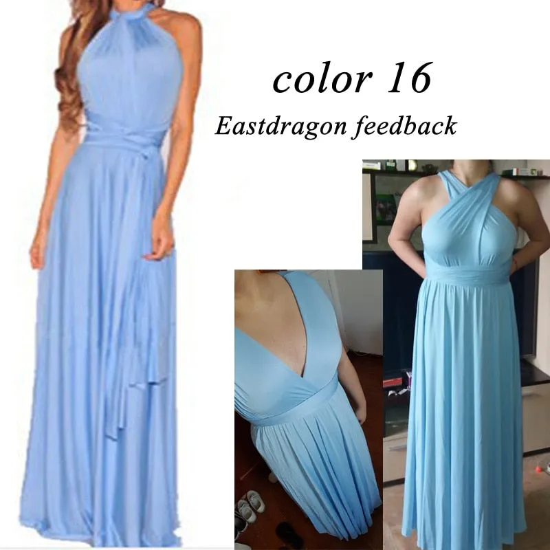 Sexy Women Multiway Wrap Convertible Boho Maxi Club Red Dress Bandage Long Dress Party Bridesmaids