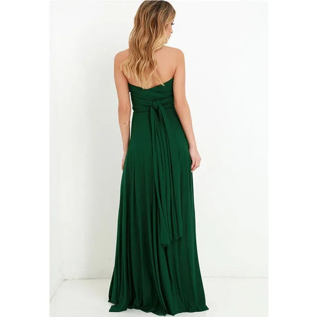 Sexy Women Multiway Wrap Convertible Boho Maxi Club Red Dress Bandage Long Dress Party Bridesmaids