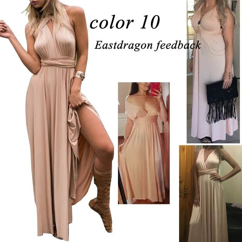 Sexy Women Multiway Wrap Convertible Boho Maxi Club Red Dress Bandage Long Dress Party Bridesmaids