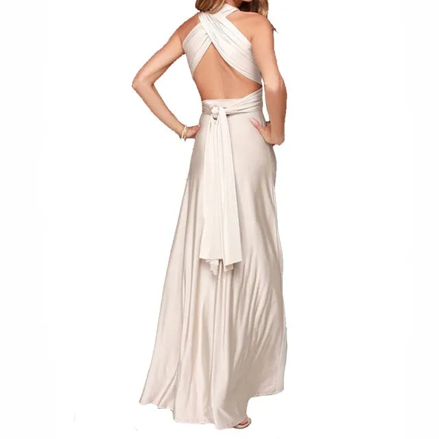Sexy Women Multiway Wrap Convertible Boho Maxi Club Red Dress Bandage Long Dress Party Bridesmaids