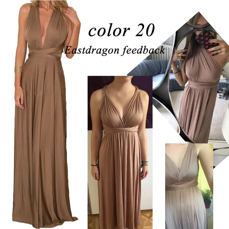 Sexy Women Multiway Wrap Convertible Boho Maxi Club Red Dress Bandage Long Dress Party Bridesmaids