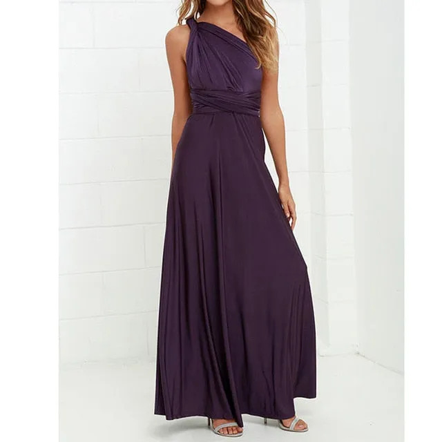 Sexy Women Multiway Wrap Convertible Boho Maxi Club Red Dress Bandage Long Dress Party Bridesmaids