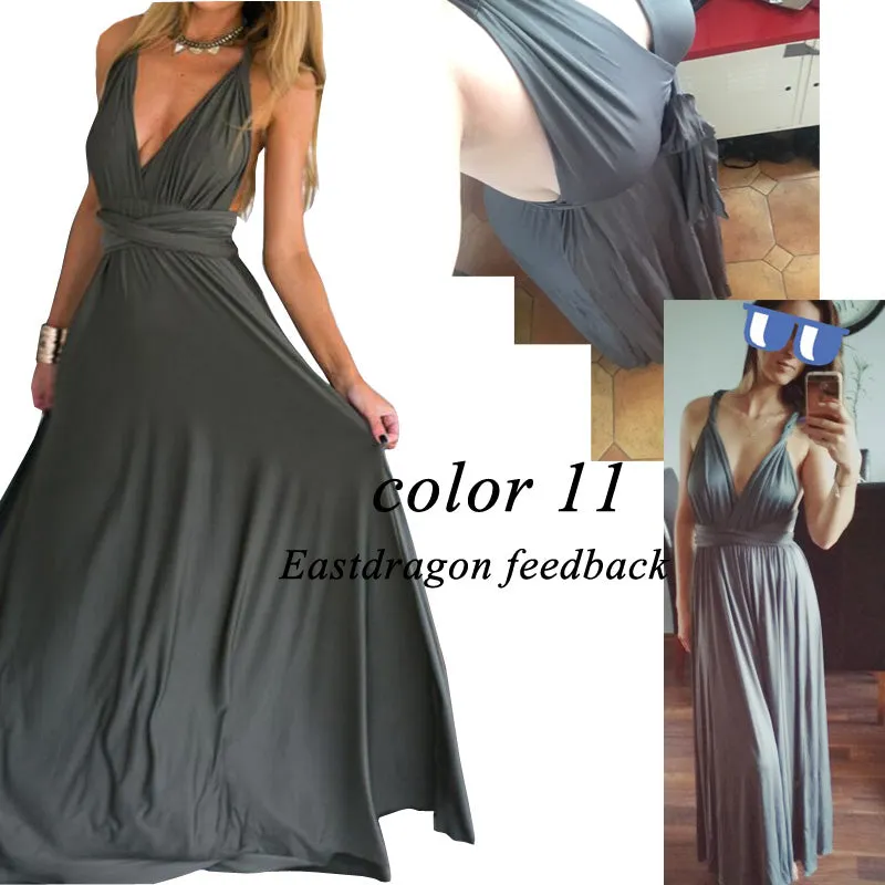 Sexy Women Multiway Wrap Convertible Boho Maxi Club Red Dress Bandage Long Dress Party Bridesmaids