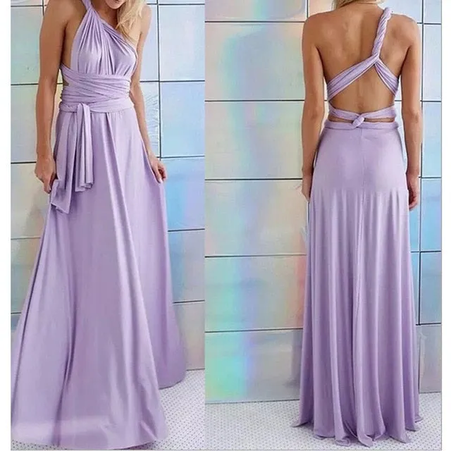 Sexy Women Multiway Wrap Convertible Boho Maxi Club Red Dress Bandage Long Dress Party Bridesmaids