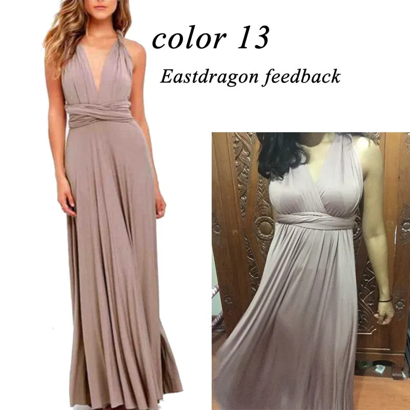 Sexy Women Multiway Wrap Convertible Boho Maxi Club Red Dress Bandage Long Dress Party Bridesmaids