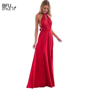 Sexy Women Multiway Wrap Convertible Boho Maxi Club Red Dress Bandage Long Dress Party Bridesmaids