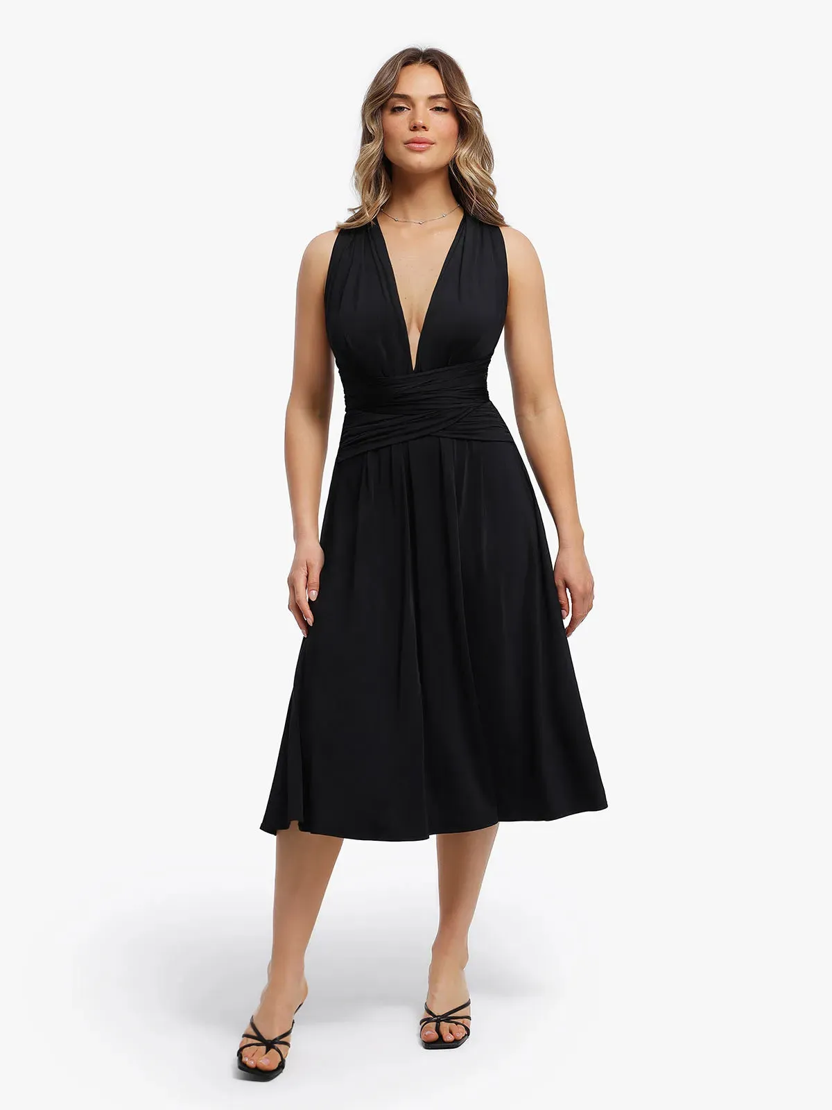 Shapewear Solid Convertible Infinity Sculpting Midi Dress