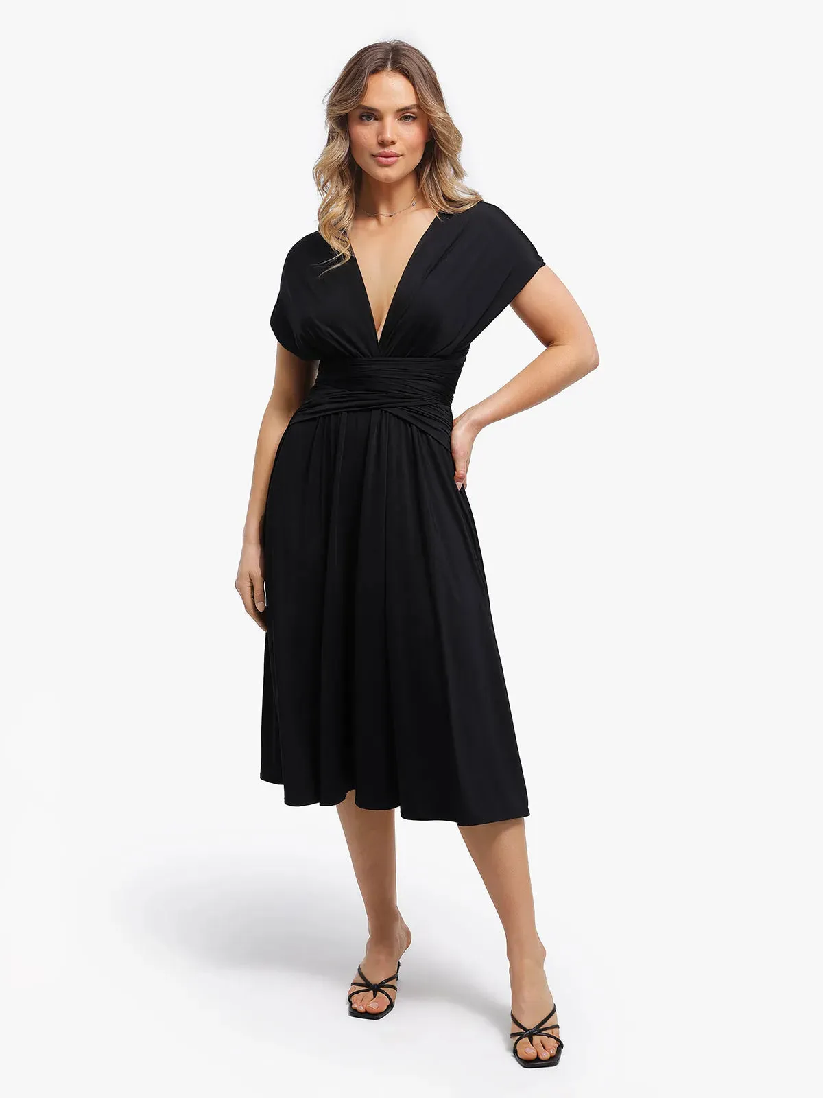 Shapewear Solid Convertible Infinity Sculpting Midi Dress