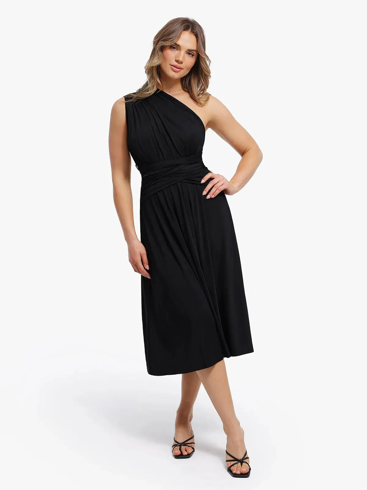 Shapewear Solid Convertible Infinity Sculpting Midi Dress
