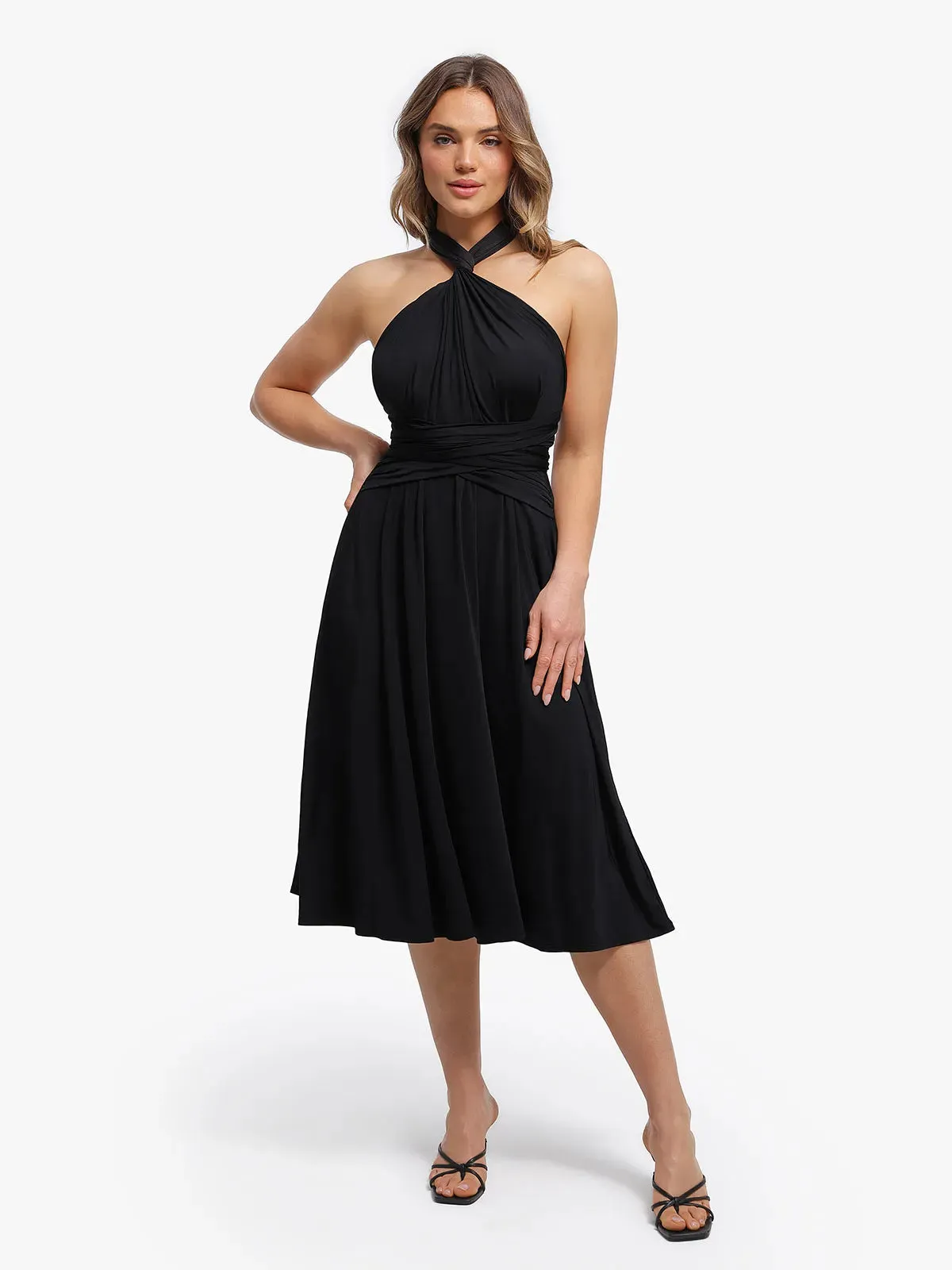 Shapewear Solid Convertible Infinity Sculpting Midi Dress