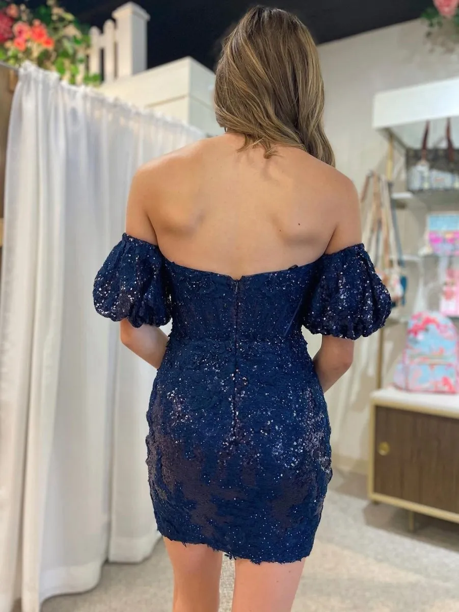 Sheath Short Sequins Homecoming Dresses