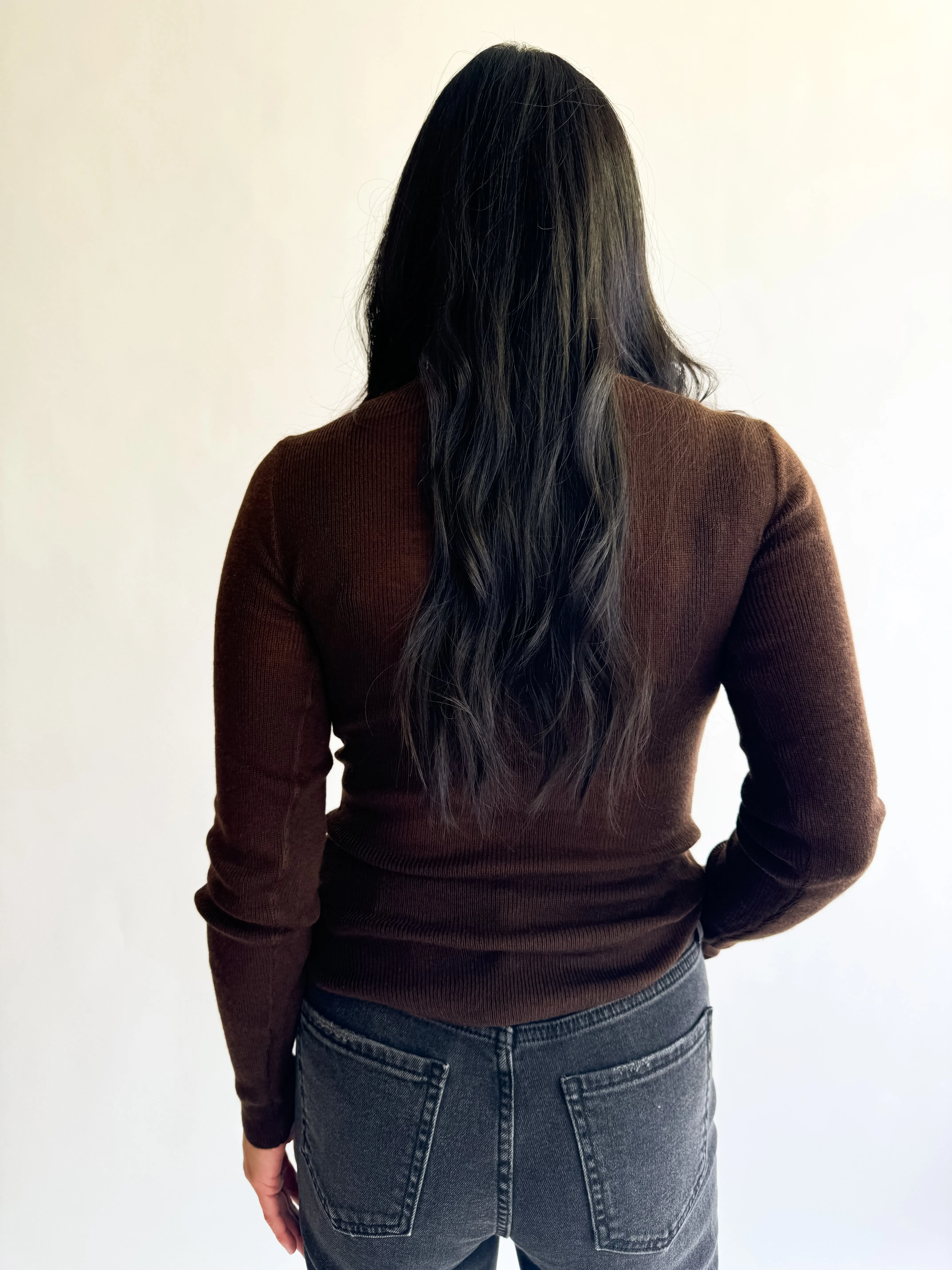 Sheer Knit Fitted Sweater