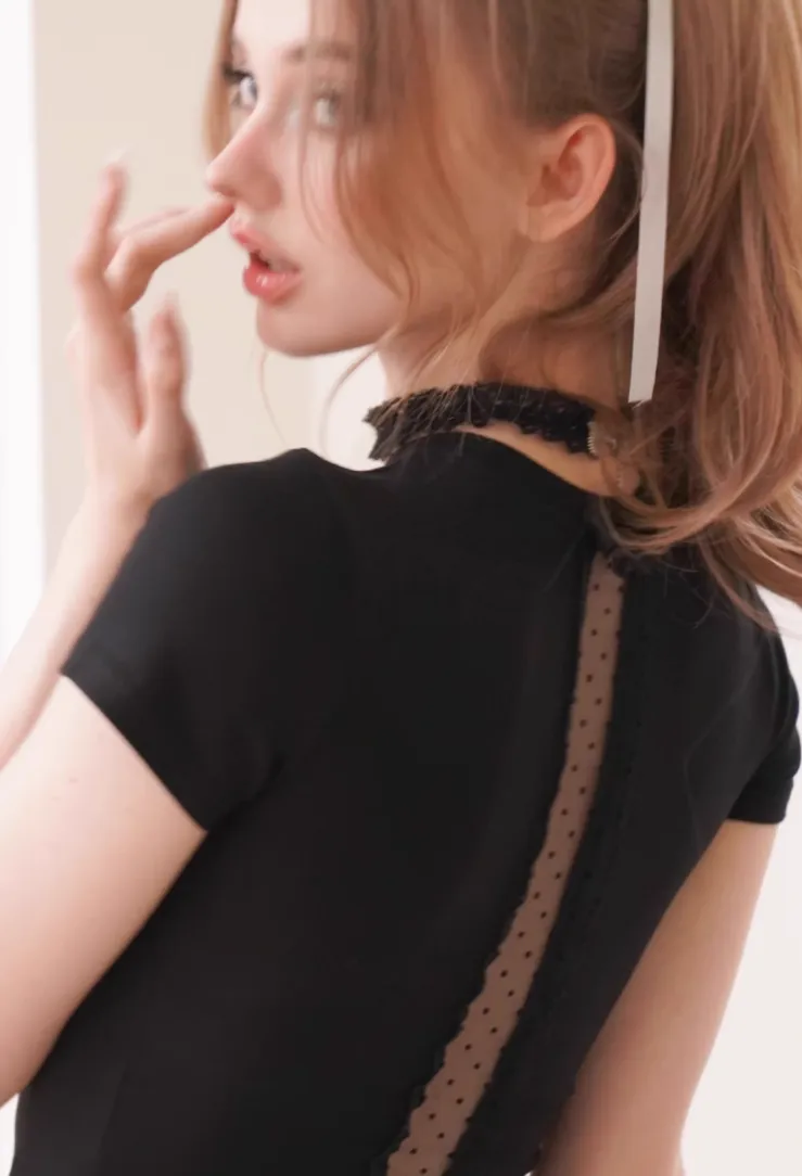Sheer Lace Cut Top