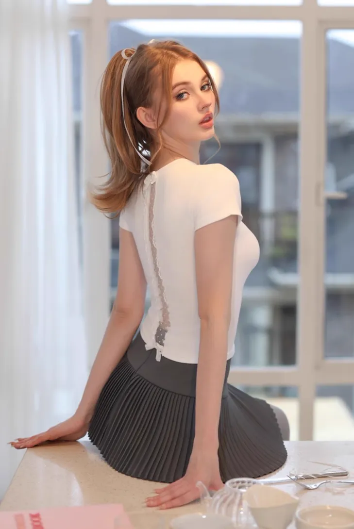 Sheer Lace Cut Top