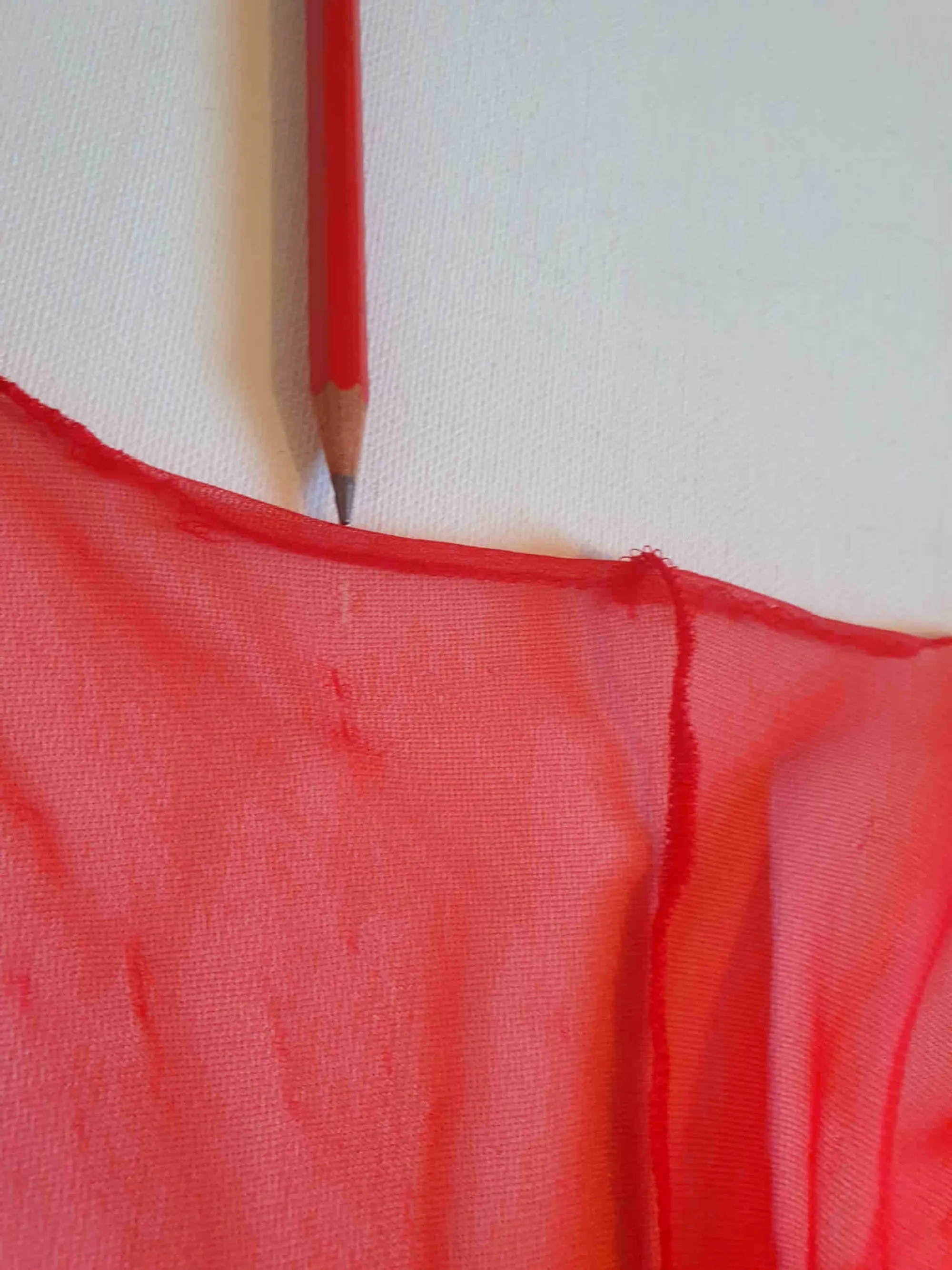 Sheer Red Mini Robe With Full Sleeves - M