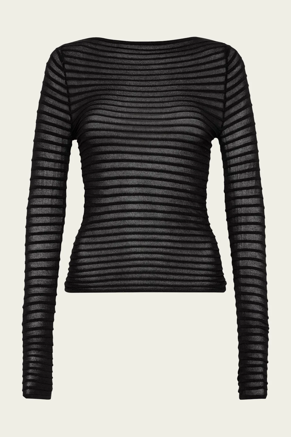 Sheer Stripe Top in Black