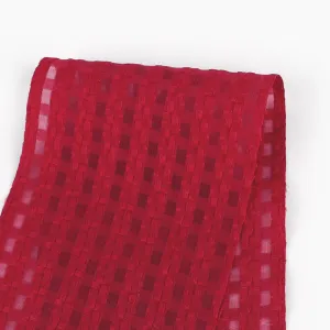 Sheer Woven Grid Poly / Nylon - Raspberry Red