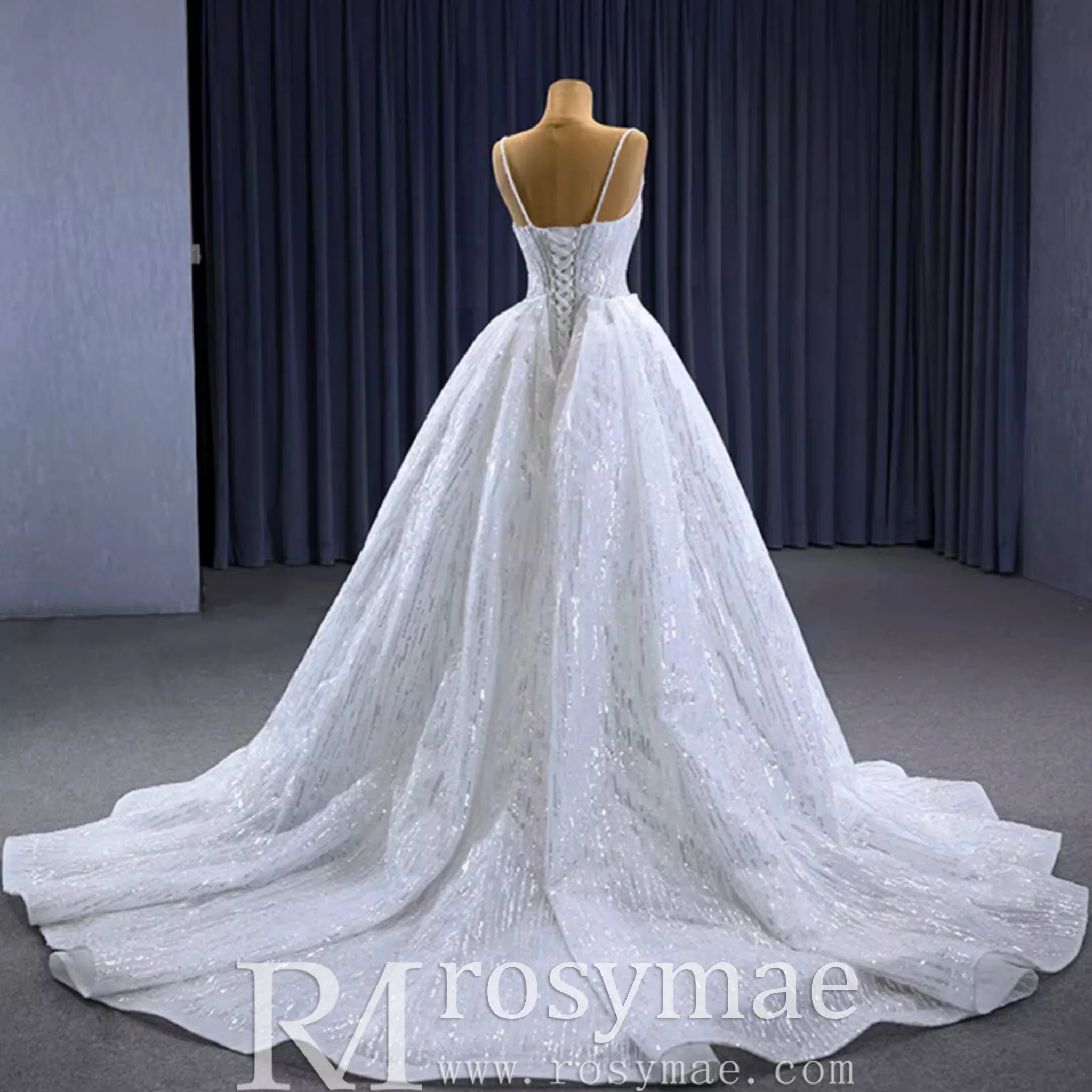 Shimmering Mermaid Wedding Dress with Detachable Train
