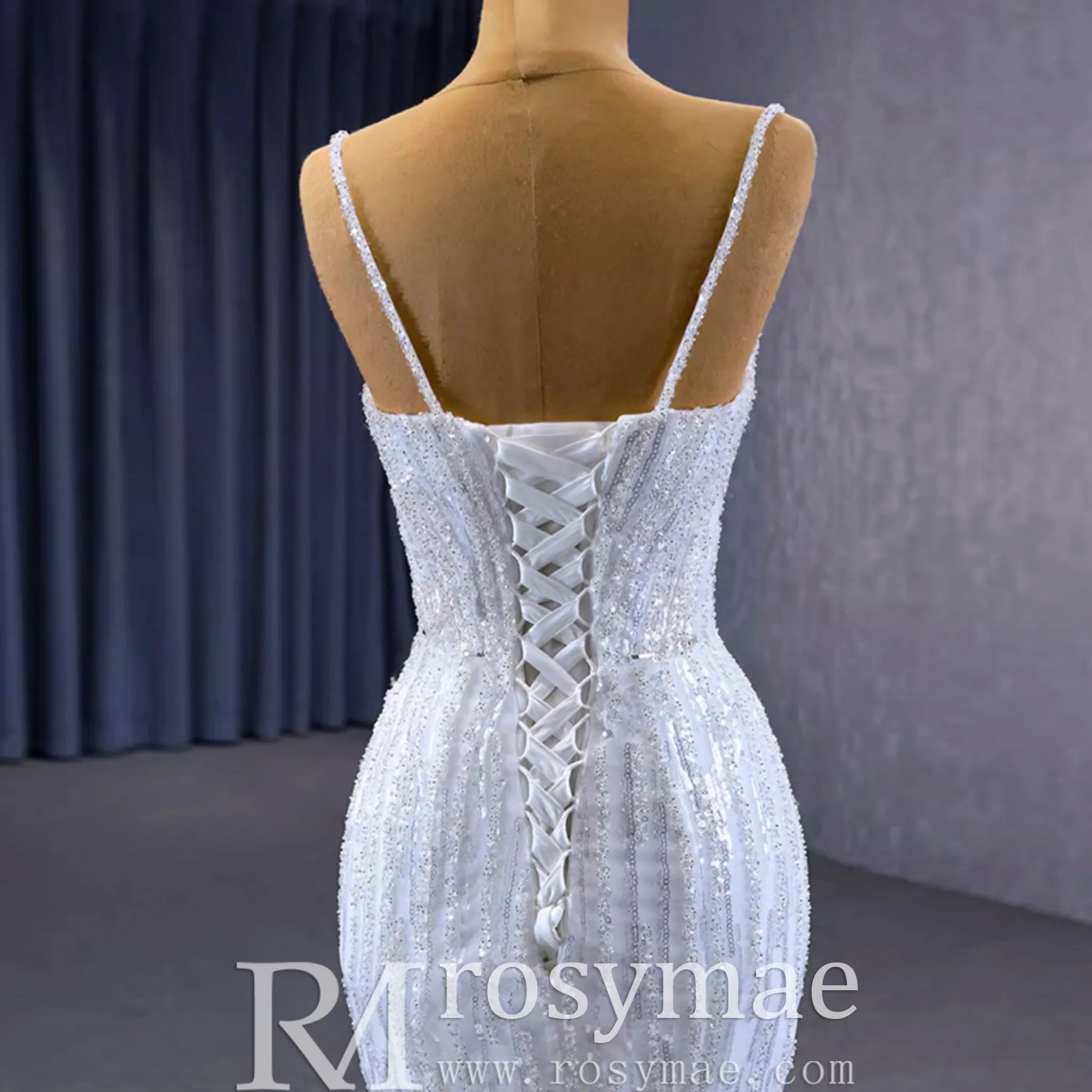 Shimmering Mermaid Wedding Dress with Detachable Train