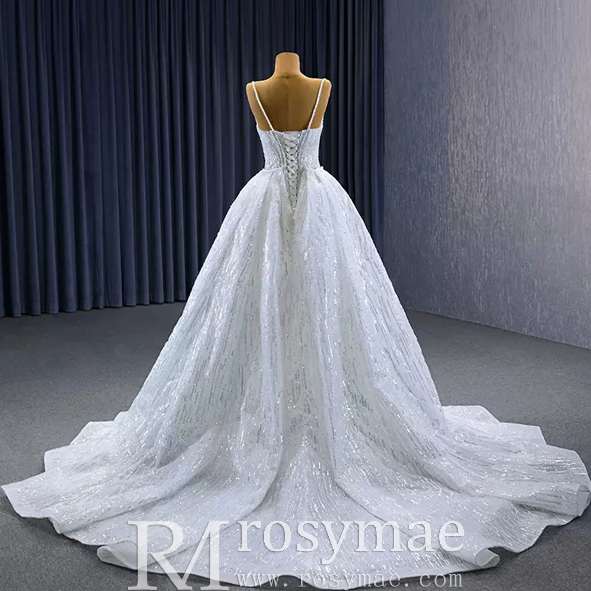 Shimmering Mermaid Wedding Dress with Detachable Train