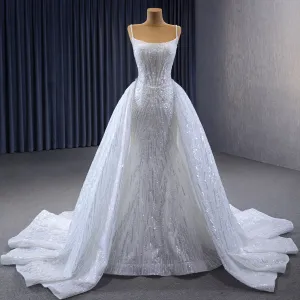 Shimmering Mermaid Wedding Dress with Detachable Train