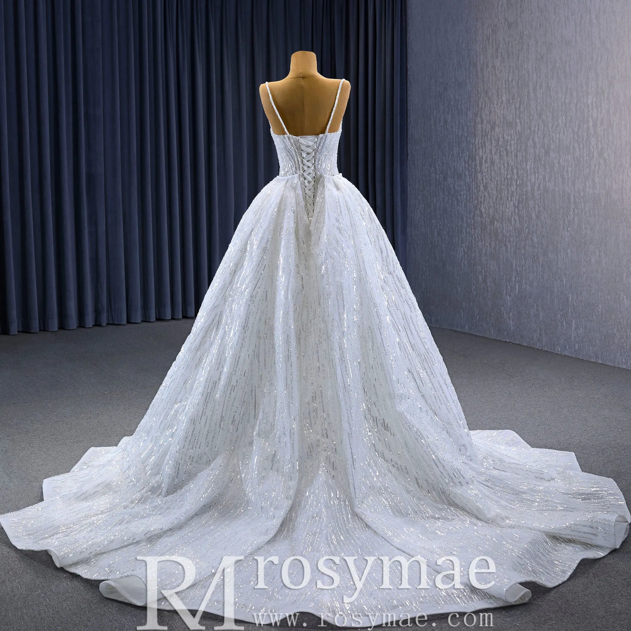Shimmering Mermaid Wedding Dress with Detachable Train