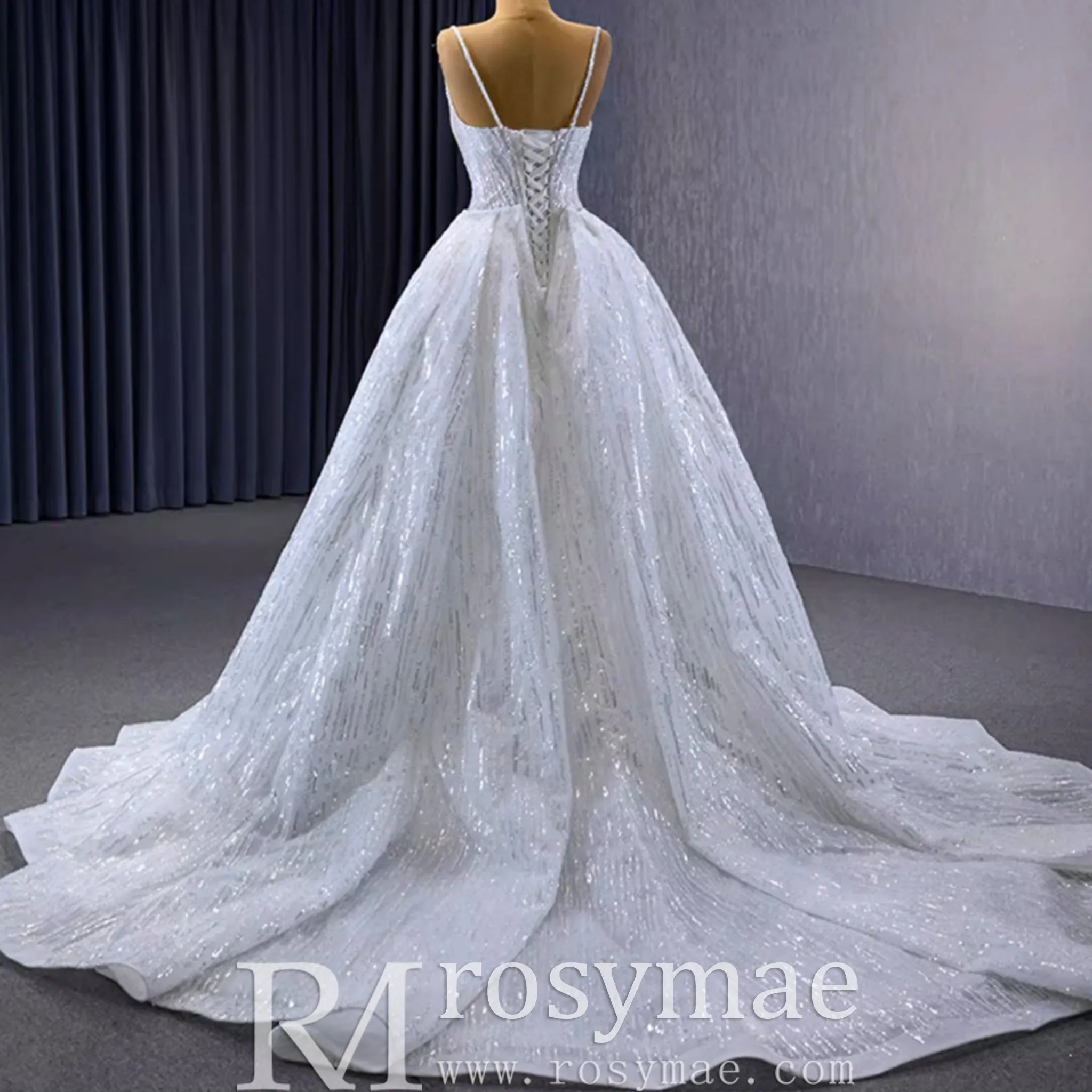 Shimmering Mermaid Wedding Dress with Detachable Train