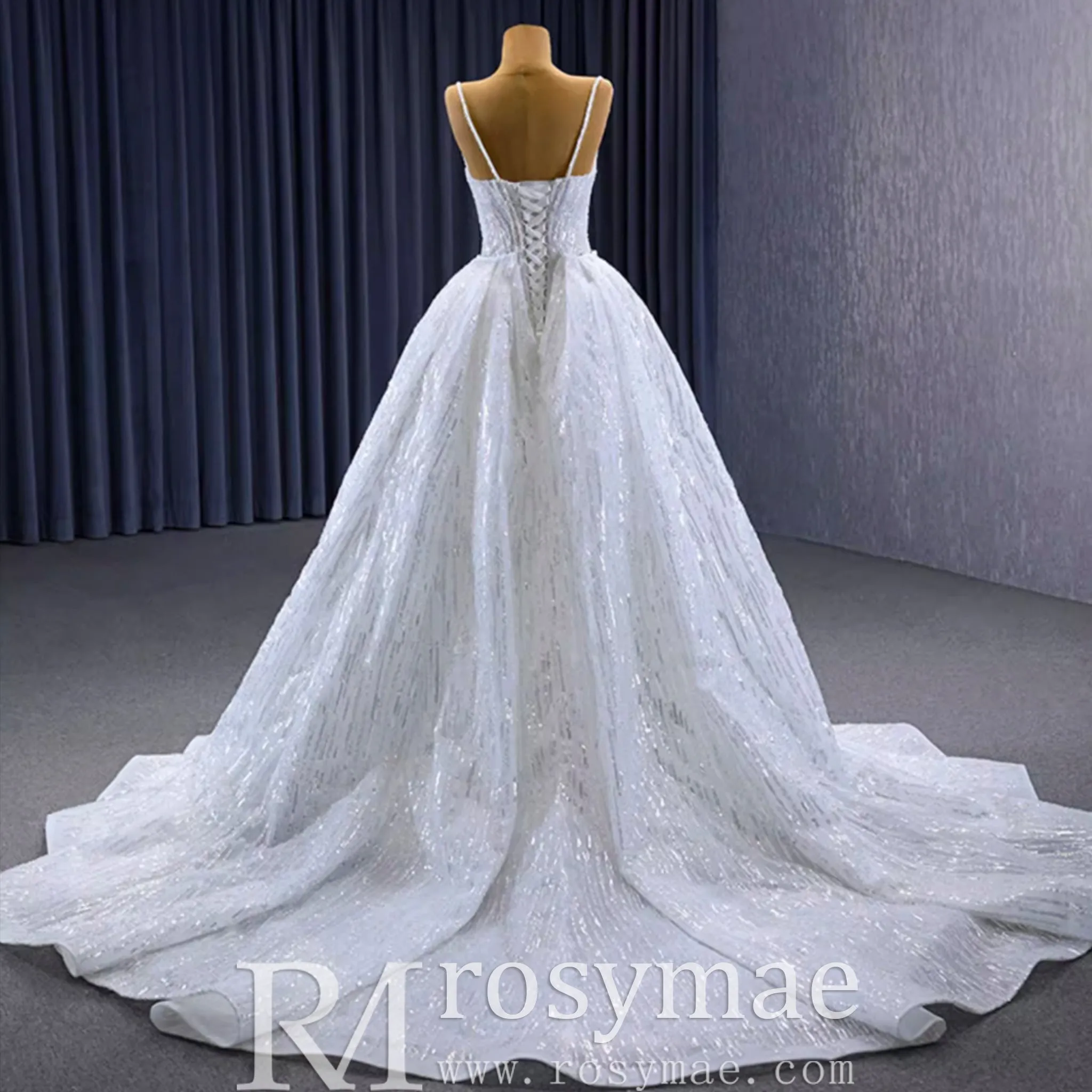 Shimmering Mermaid Wedding Dress with Detachable Train
