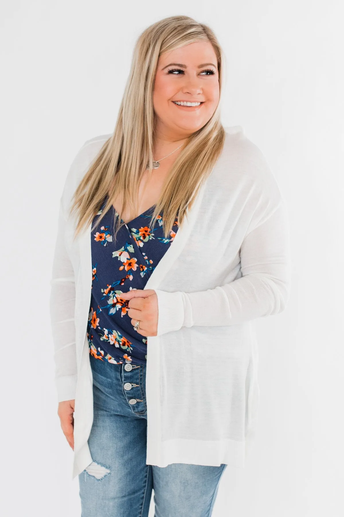 Simply Perfect Cardigan- White