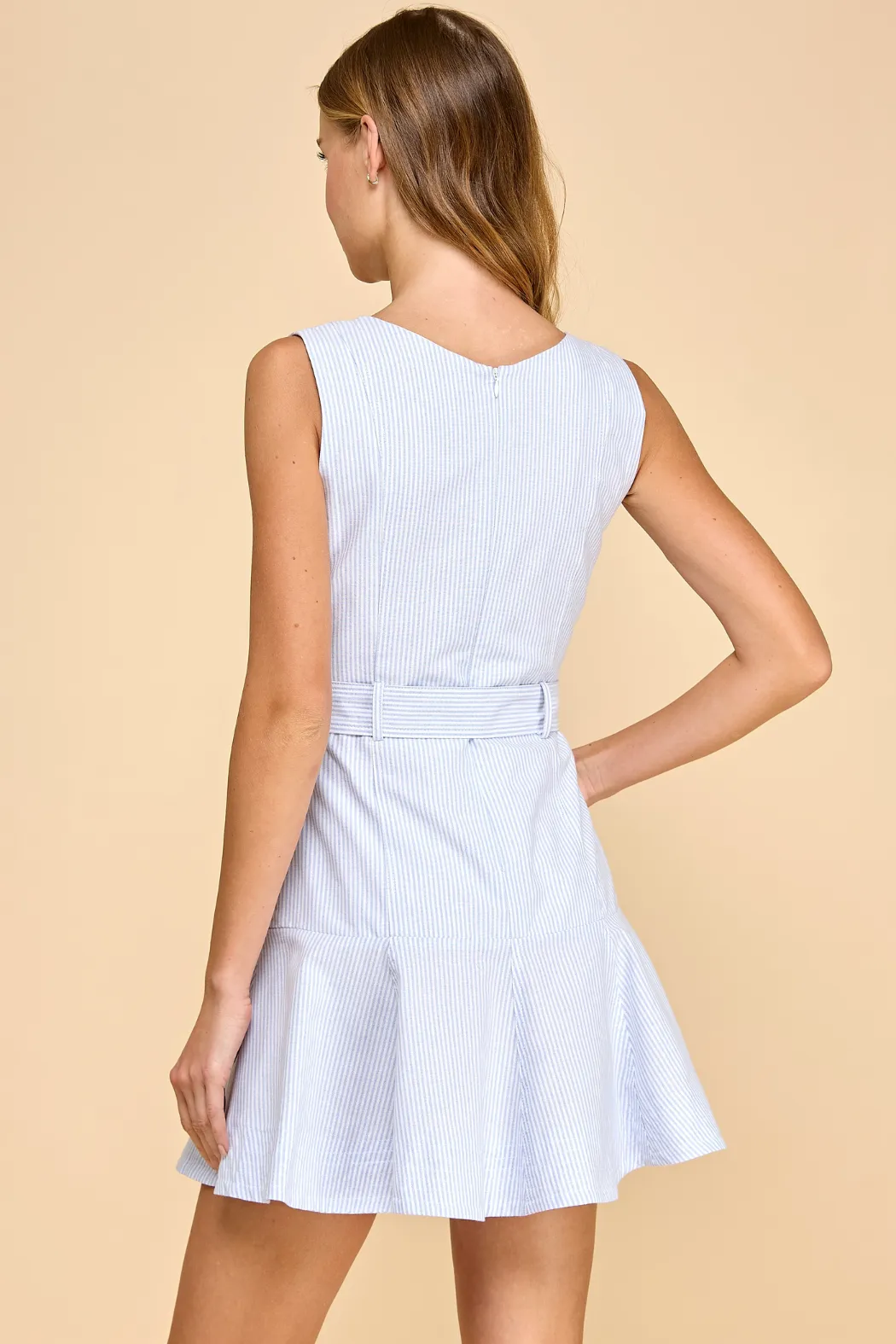 S/L Belted Flare Dress