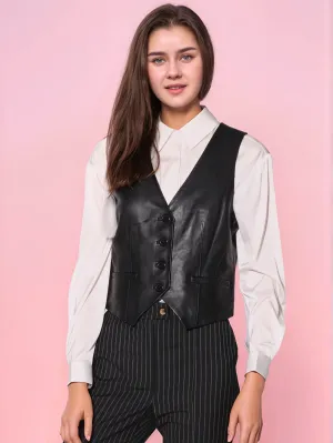Sleek Charm Luxe Leather Vest