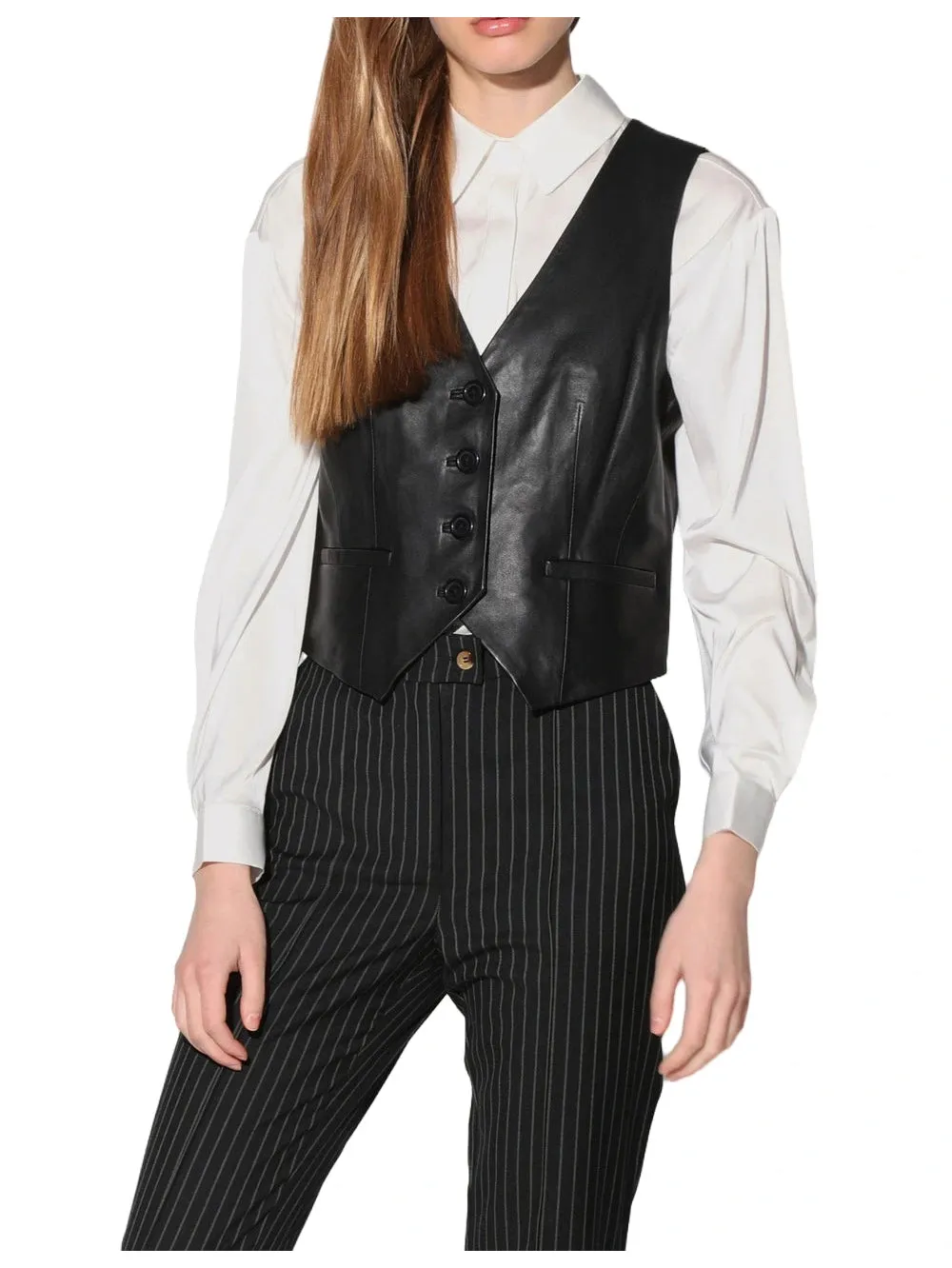 Sleek Charm Luxe Leather Vest