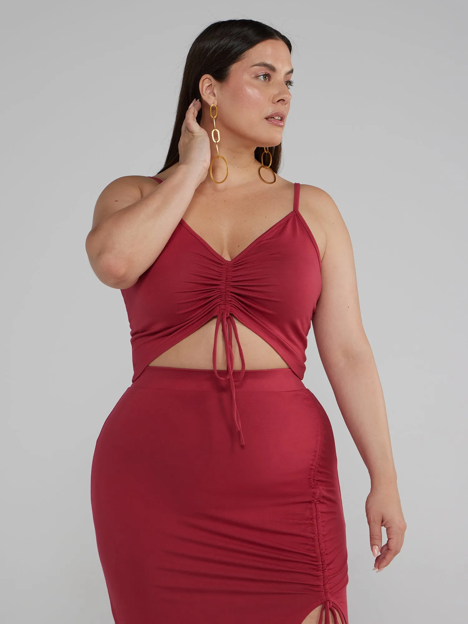 Sleeveless Ruched Detail Top