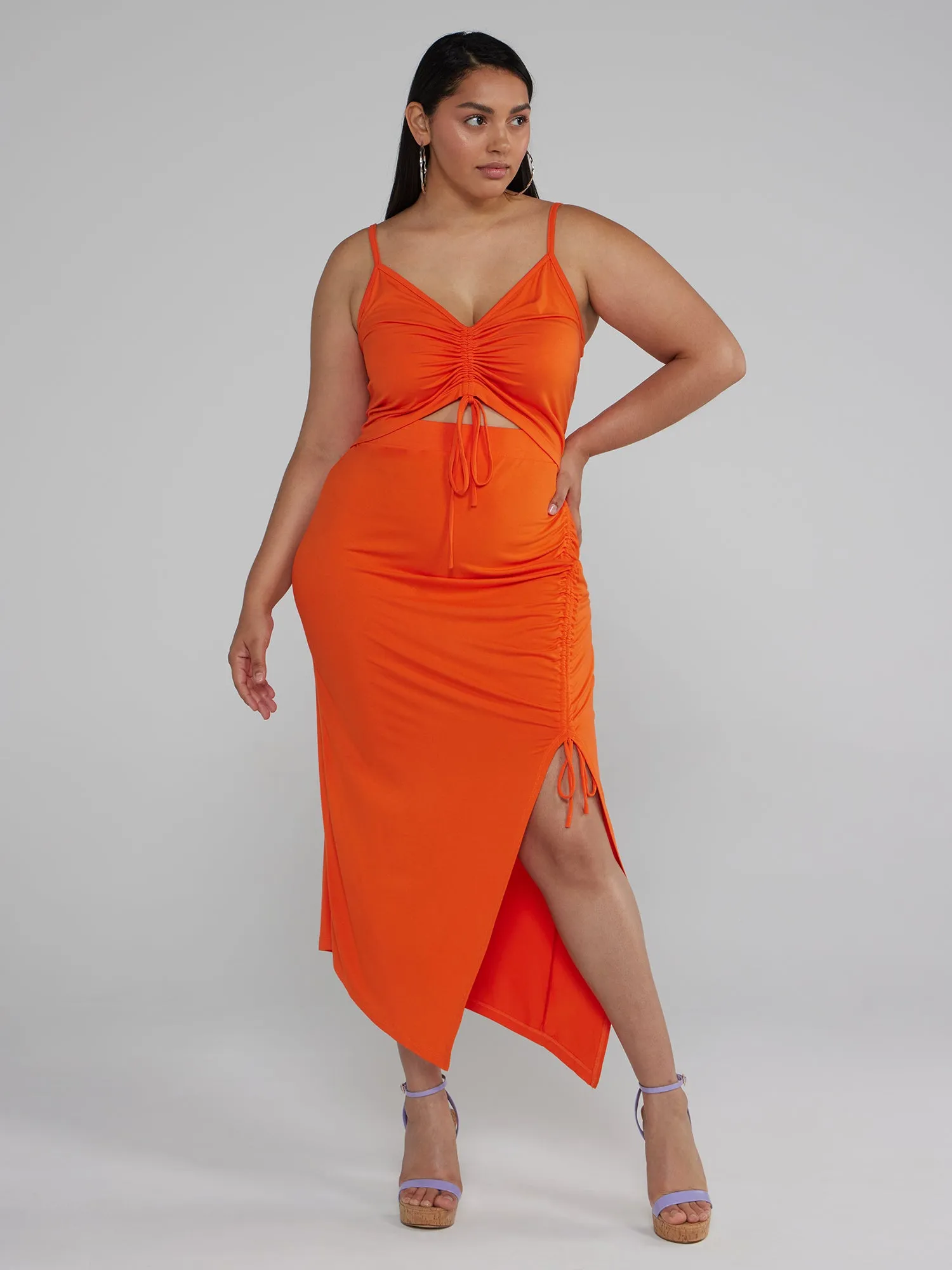 Sleeveless Ruched Detail Top