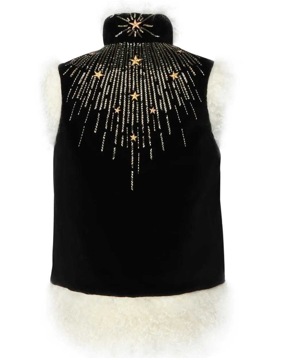 Solid Embroidered Folk Vest