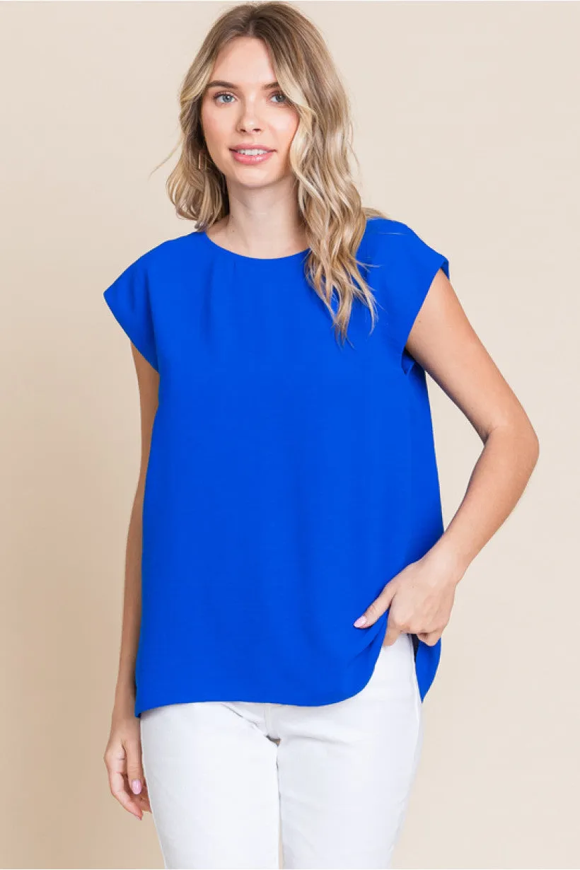 Solid Top W/U-Neck Slay Sleeves