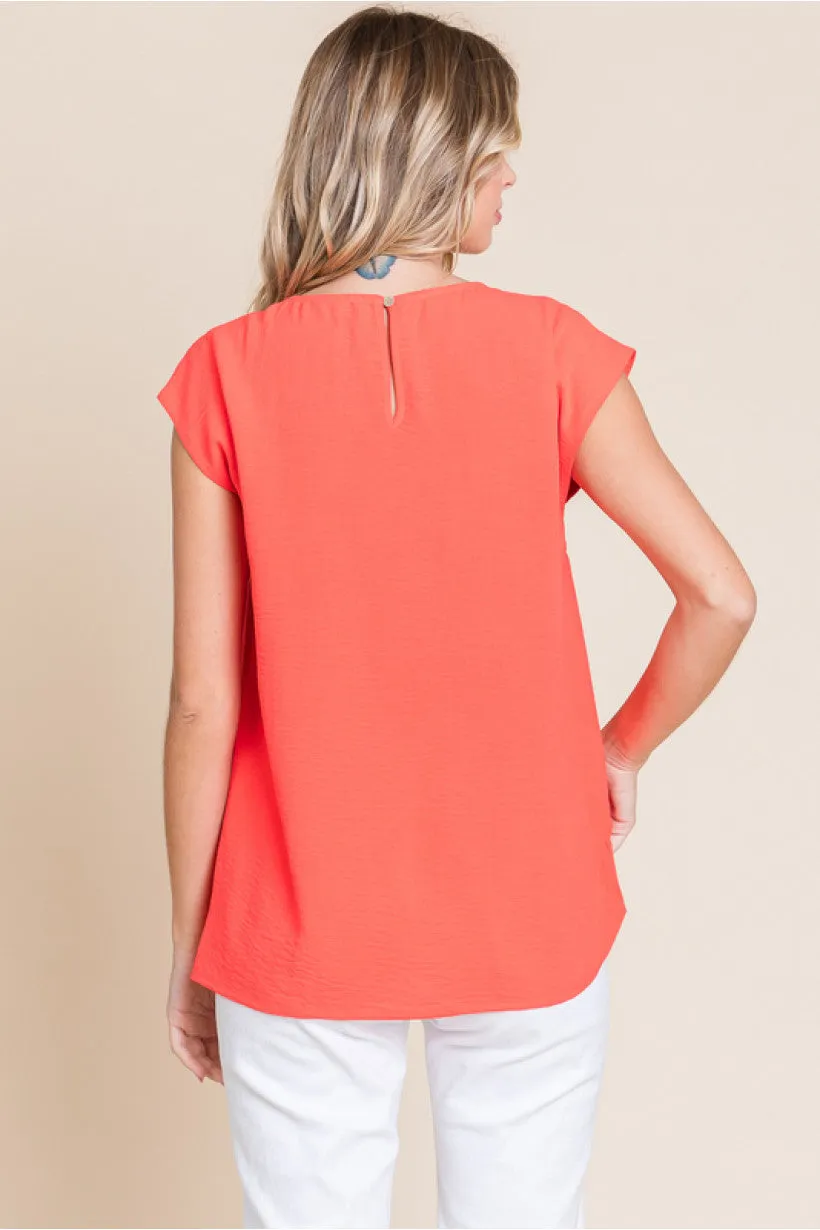 Solid Top W/U-Neck Slay Sleeves