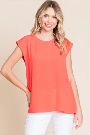 Solid Top W/U-Neck Slay Sleeves