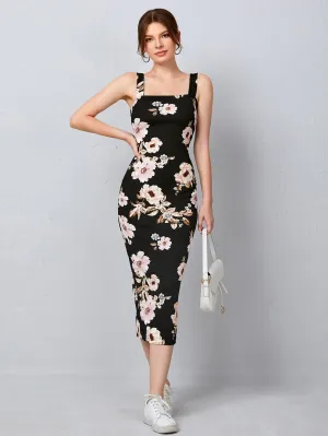 Split Hem Floral Dress
