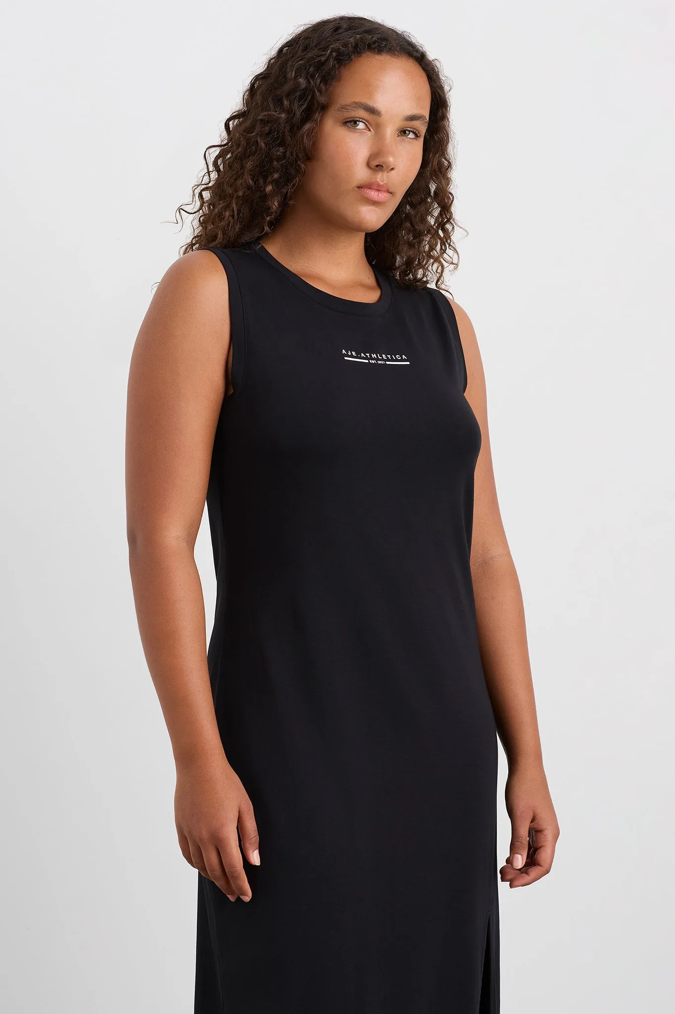 Split Hem Jersey Dress 816