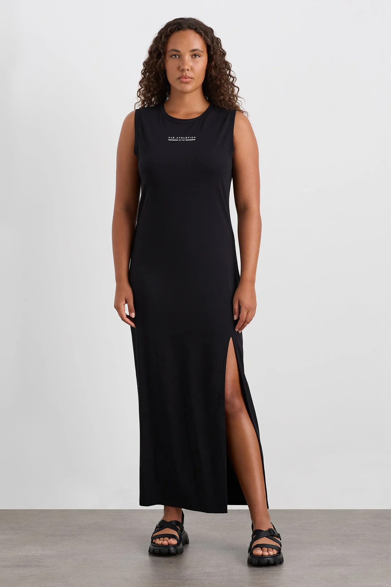 Split Hem Jersey Dress 816