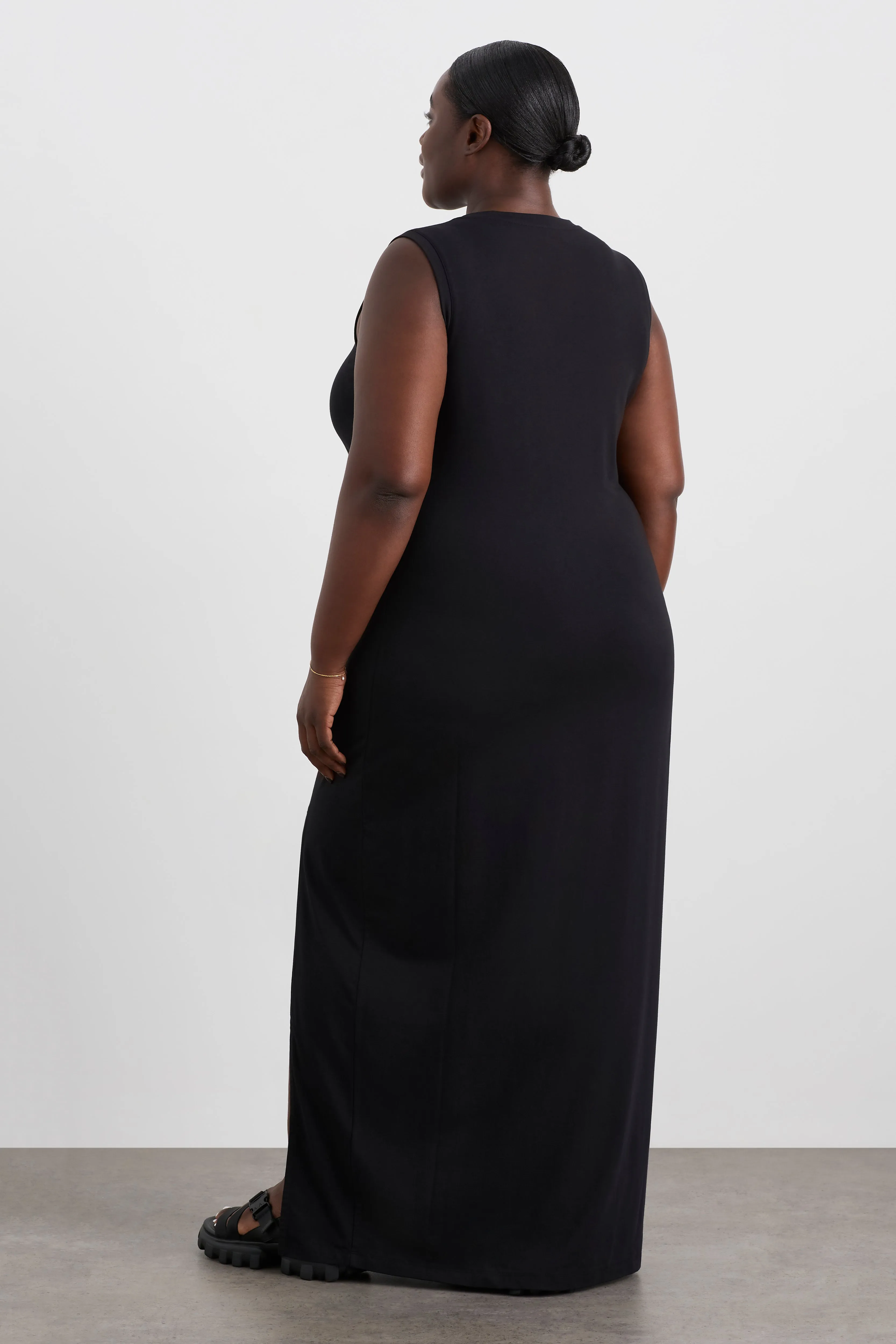 Split Hem Jersey Dress 816