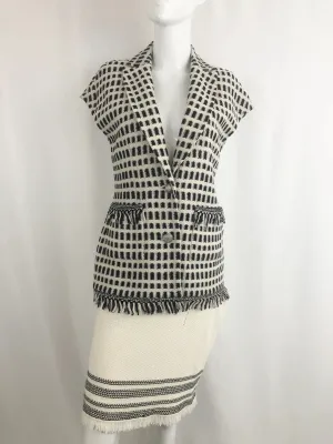 St. John Fringe Trim Knit Vest Size 2